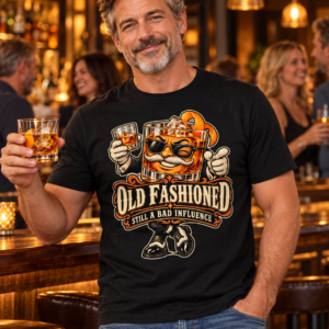Old Fashioned Cocktail Bulldog T-Shirt | Whiskey Bar Design